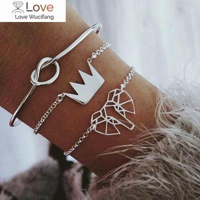 Bracelet For Women New Fashion Three Piece Bow Crown Bracelet Bracelet Knot Bracelet Combination Set Charm Bracelet Boho