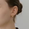 NORMALLEE [White gold] Boat Hoop Earrings