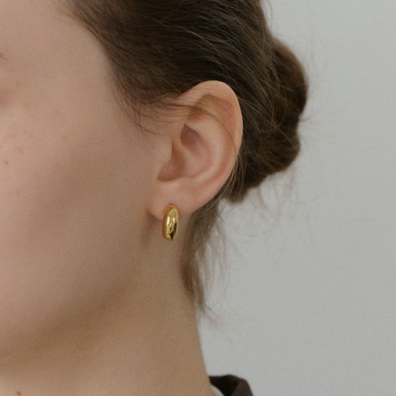 NORMALLEE [White gold] Boat Hoop Earrings