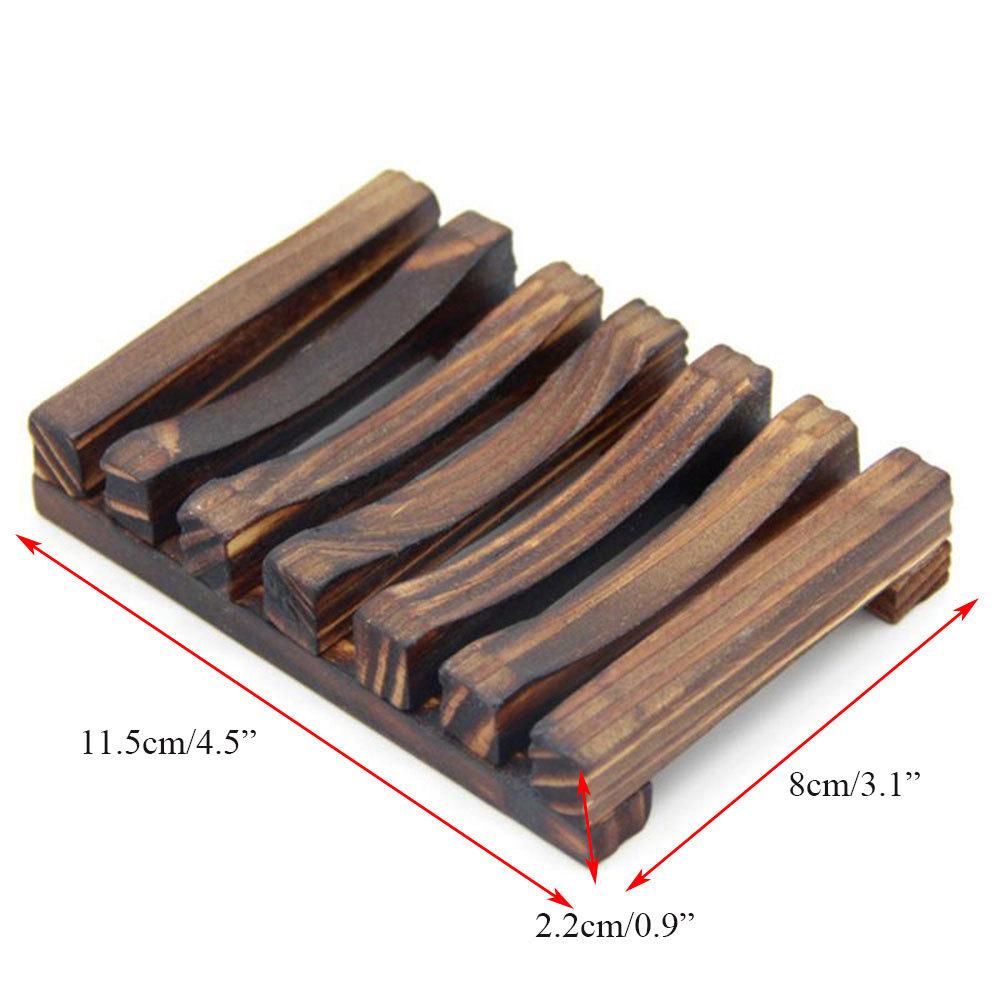 1pcs Soap Box Natural Wood Soap Dish Wooden Prevent Mildew Bath Soap Holder Drain Box Bathroom Supplies Dark Brown/Light Brown