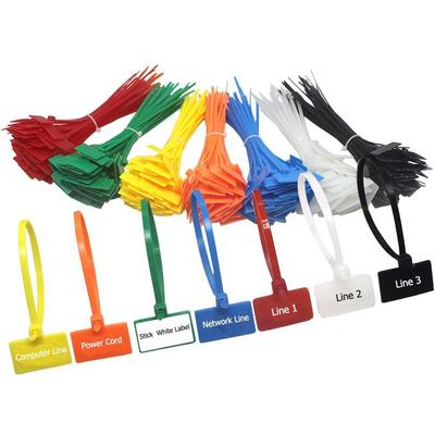 50 peças 4*150mm abraçadeiras de nylon etiquetas etiquetas de plástico laços marcadores etiqueta de cabo laços zip autotravantes