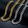 Punk Fashion Cuban Link Chain Necklaces Male Gold Color Stainless Steel Heavy Long Choker Chains For Men Vintage Jewelry Gift