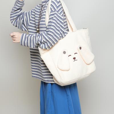 Plüschtasche, Kaffeefarbene Lammfell-Modische Pendlertasche, Einzelschultertasche, Damen-Tragetasche mit großem Fassungsvermögen