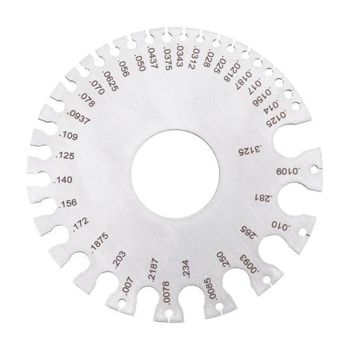 Hilitand Stainless Steel 2-Sided Round Wire Thickness Measuring Instrument Tester Ruler Gauge Diameter Tool for Wire Thickness Measurement