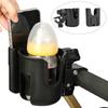 360 Adjustable Baby Stroller Water Cup Mobile Phone Holder 2-in-1 Baby Bottle Beverage Cup Holder Universal Support Accessories