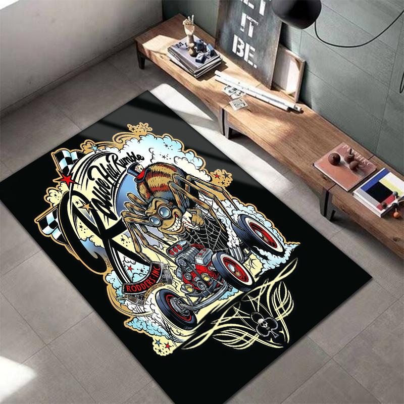 Street graffiti car Pattern Square Carpet,Area Rug,Carpet Rug for Living Room Bedroom Sofa Playroom Decor,Non-slip Floor Mat,Holiday Birthday Gifts