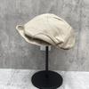 Loose Feeling Retro Pleated Newsboy Hat Female Autumn Niche Artist Hat Large Version Duck Tongue Beret Showing Small Face