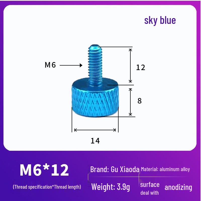 Knurled Aluminum Alloy Hand-Tightening Knob - M3M4M5M6M8 Sizes.