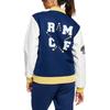 Adidas Originals Real Madrid VRCT Loose Fit Button Front Ribbed Collar Embroidered Crest Long Sleeve Jacket Unisex Team Navy Blue 2 JF2589