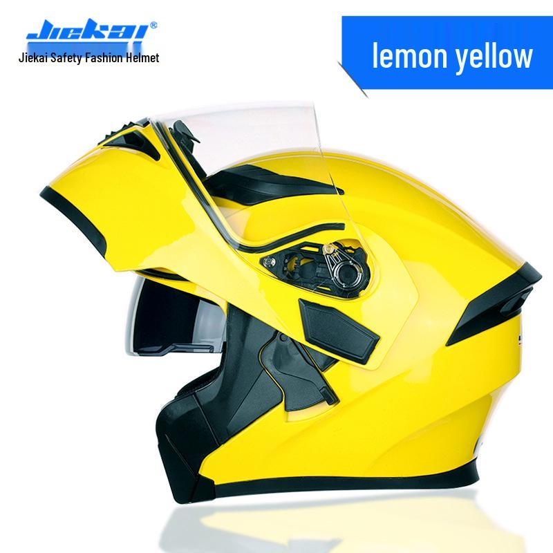 Jiekai Full-Face Flip-Up Motorcycle Helmet for Men & Women - Winter Electric Vehicle Safety Helmet
