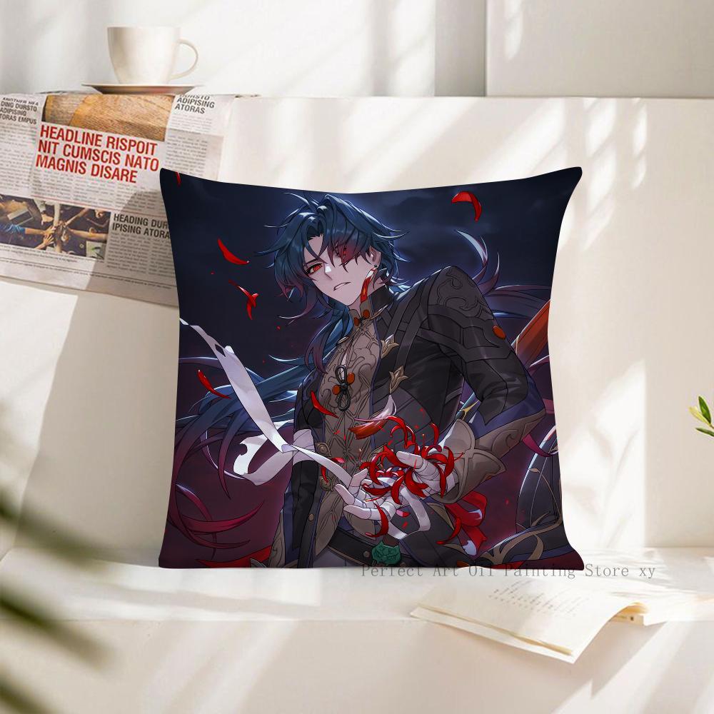 Anime Game Honkai Star Rail Blade Pillow Case Fashion Square Pillowcase Bedroom Sofa Room Ins Decoration Leisure Cushion Cover