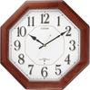 CITIZEN Wall Nemurina Wooden Clock, Radio-Controlled, Happiness, Frame, 8MY472-006