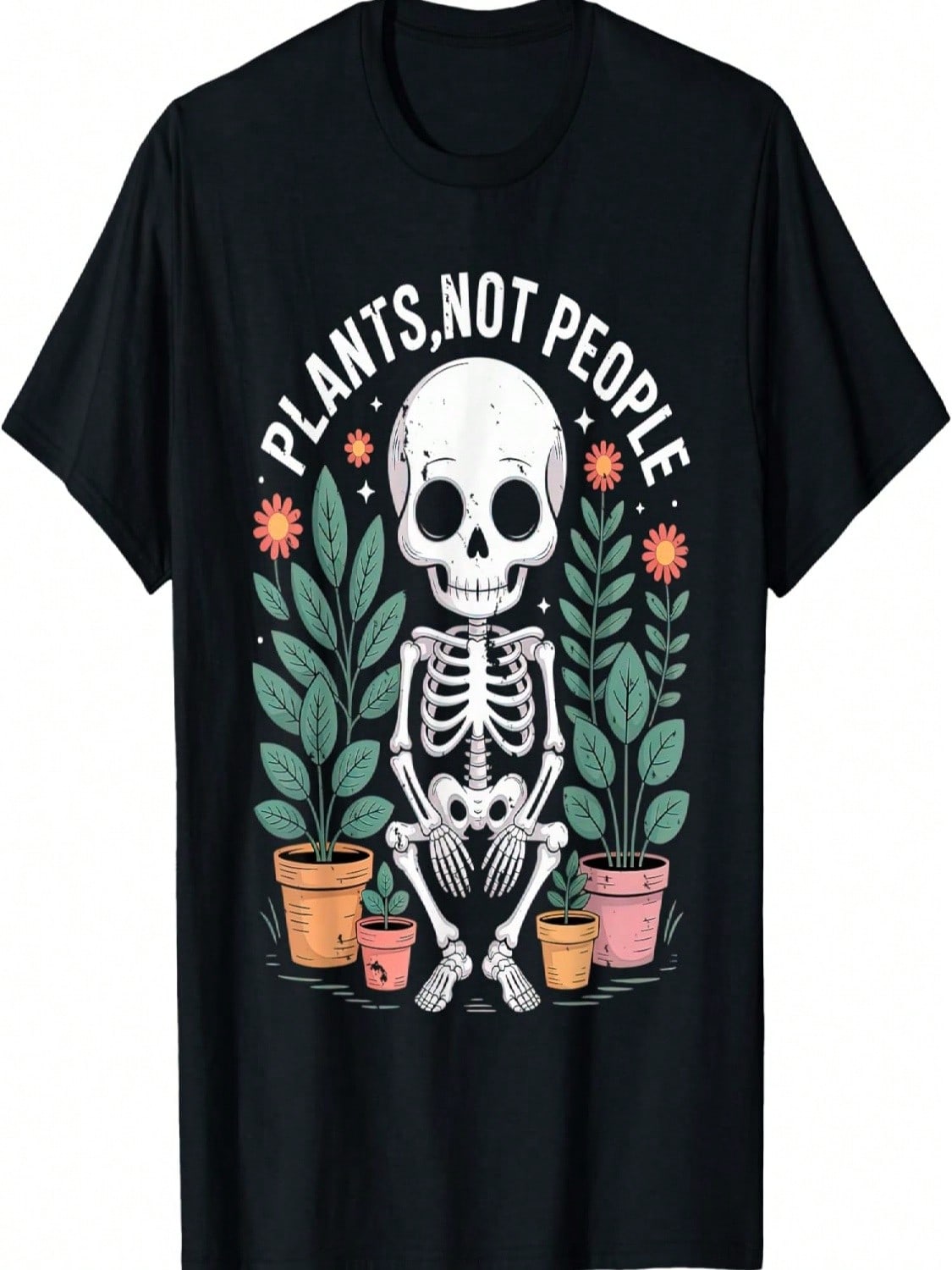 Plants Not People Skeleton With Succulents And Garden T-Shirt(3) S разноцветный