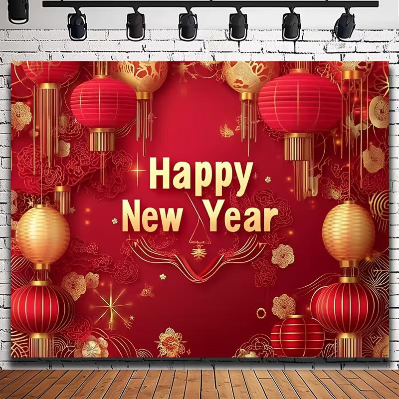 2D Chinese New Year Red Lantern Photo Background Cloth Studio 47.2x31.5inch/120*80cm