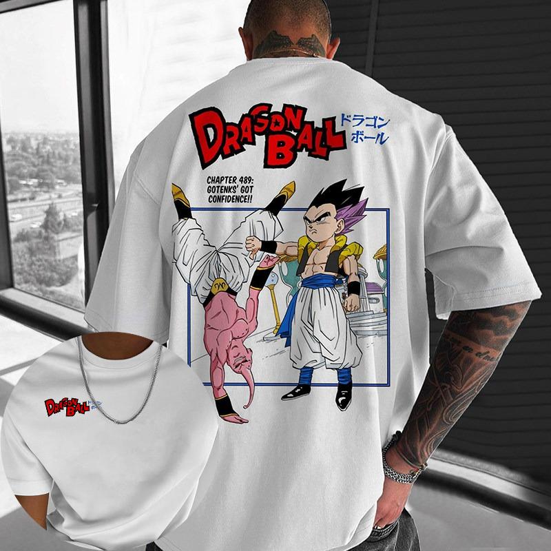 

Футболка с принтом из аниме Dragon Ball Super, цифровая прямая печать, 100% хлопок, с коротким рукавом, мужская, летняя, свободного кроя, модная S