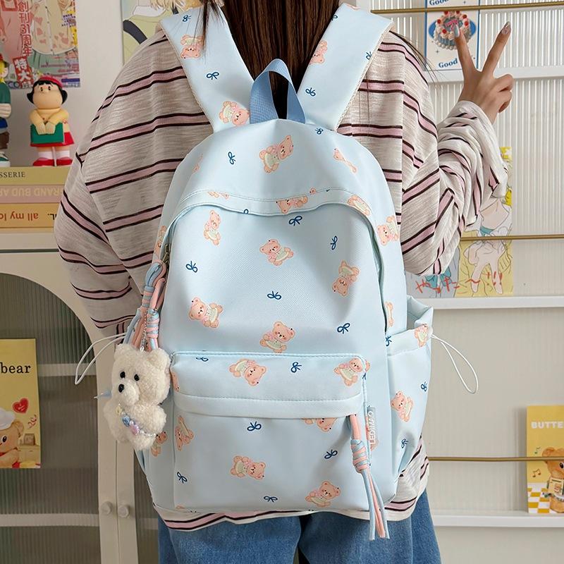 Schoolbag1011 summer new cartoon bear light schoolbag female primary school students high value ins campus literary backpack