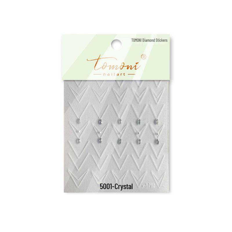 Tomoni Crystal Nail and Mobile Phone Stickers: Deep V French Jewel Art for Kids
