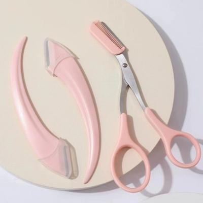 Nóż do kształtowania brwi w kształcie półksiężyca, Nóż do golenia brwi, Bezpieczny nóż do golenia brwi dla początkujących kobiet, Bezpieczne narzędzie do kształtowania brwi