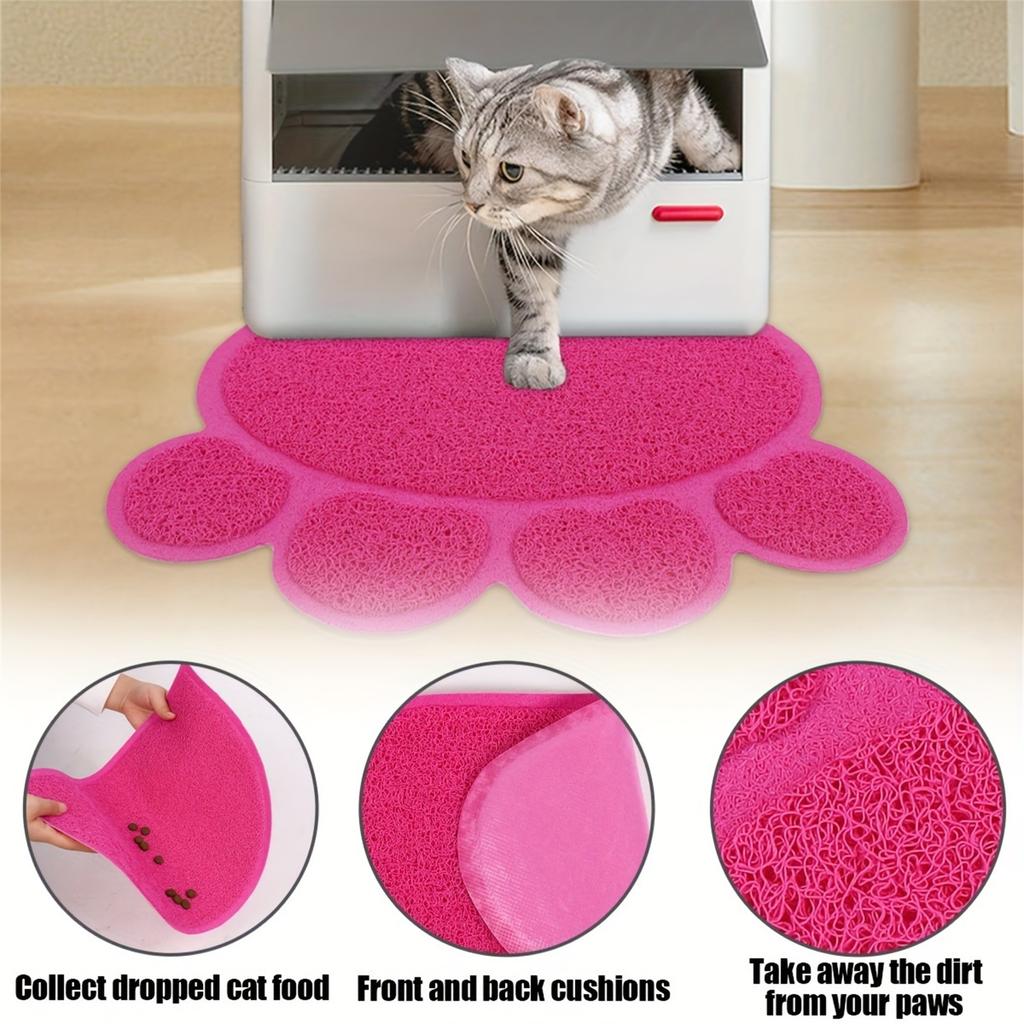 Cute Shape Pet Feeding & Litter Mat - Non- PVC Mat For Cats And Dogs