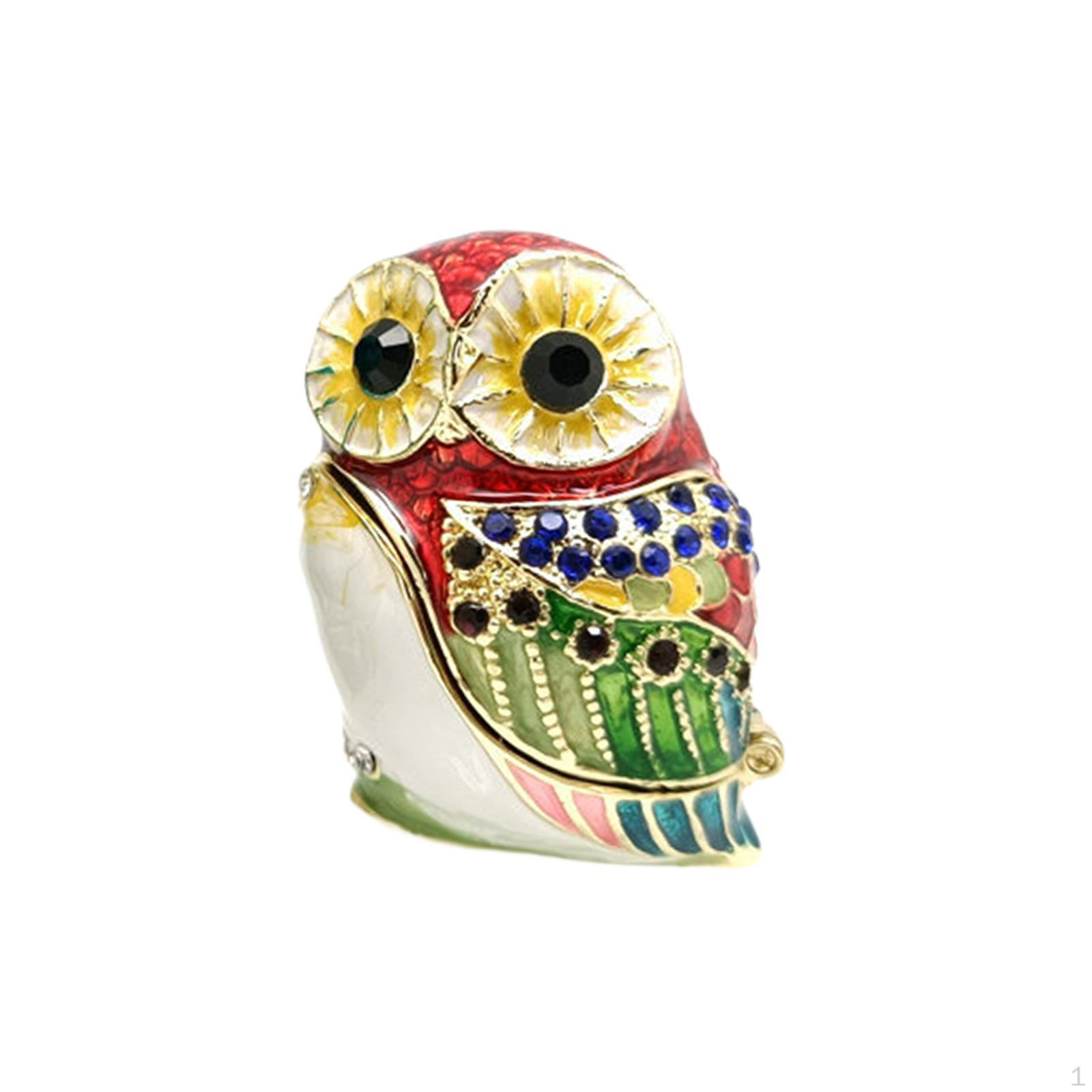 

Animal Sculptures, Collectible Miniature, Alloy Creative Handicraft, Cute Small Owl Statue for красный