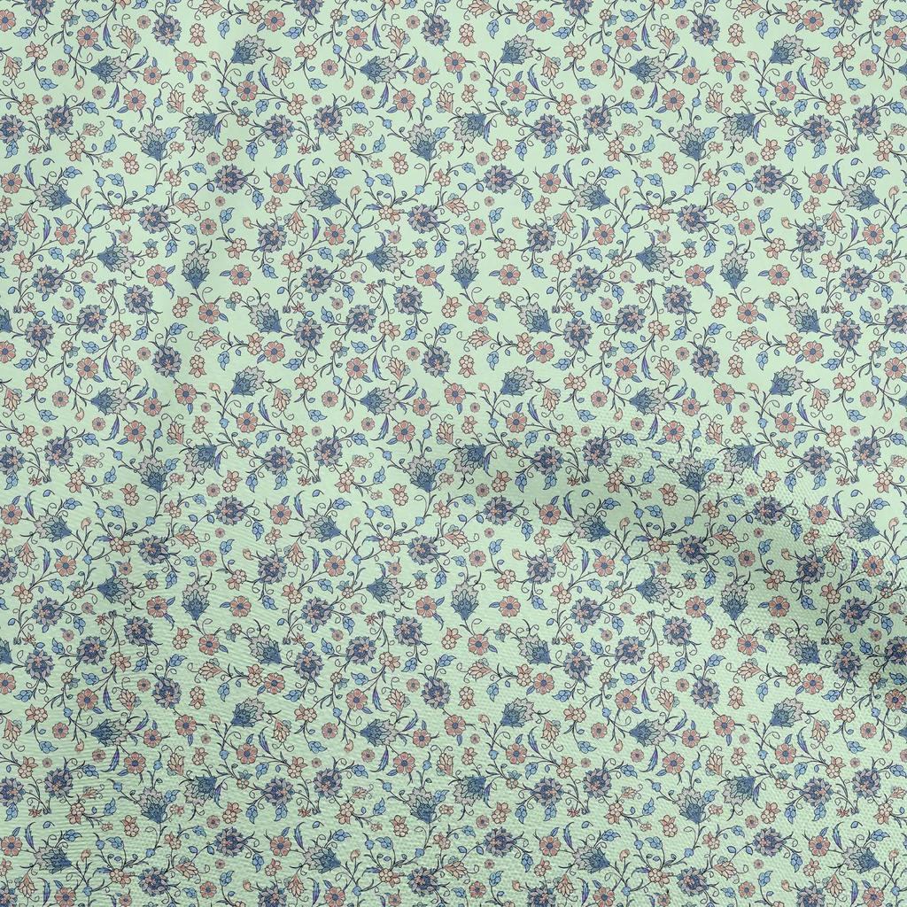 oneOone Cotton Flex Light Brown Fabric Asian Suzani  Fabric For Sewing Printed Craft Fabric By The Yard 40 Inch