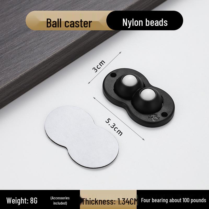 No-Punch Adhesive Universal Wheel Casters: Mobile Ball Bearing Wheels for Household Use