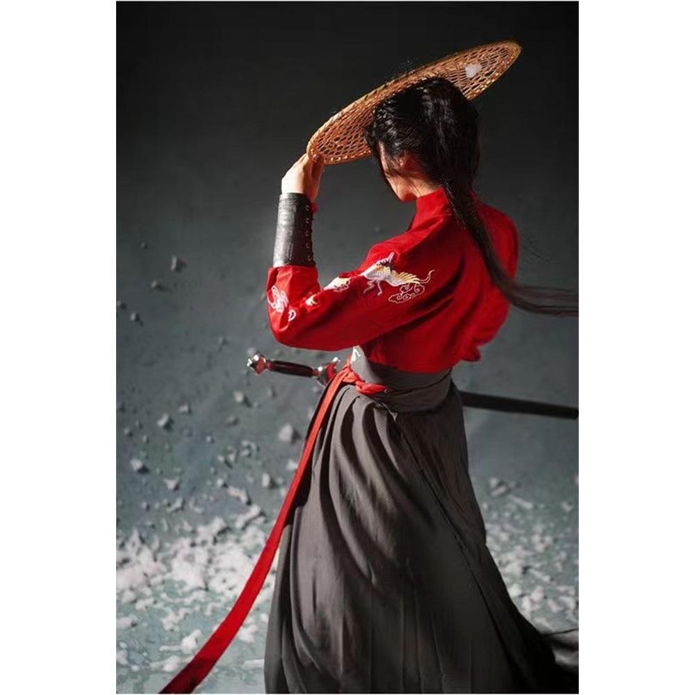 Chinese Song Dynasty Style Hanfu For Men, Martial Arts, Waist-length Embroidery, Daily Suit