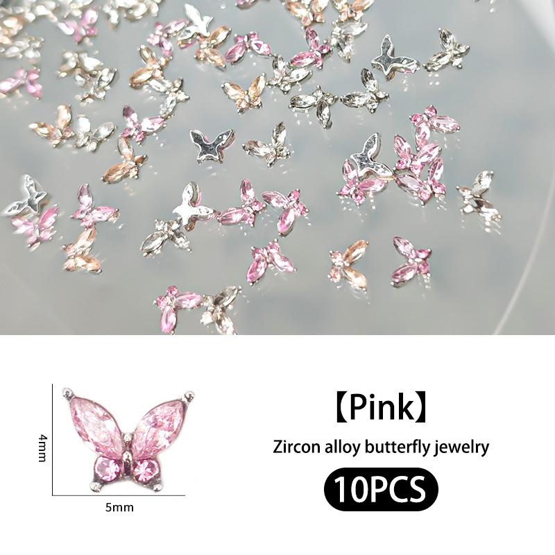 

10 шт., блестящие подвески для ногтей с бантом, бабочки, ассортимент, смола, 3D украшения для ногтей, шпильки, аксессуары, принадлежности для женщин