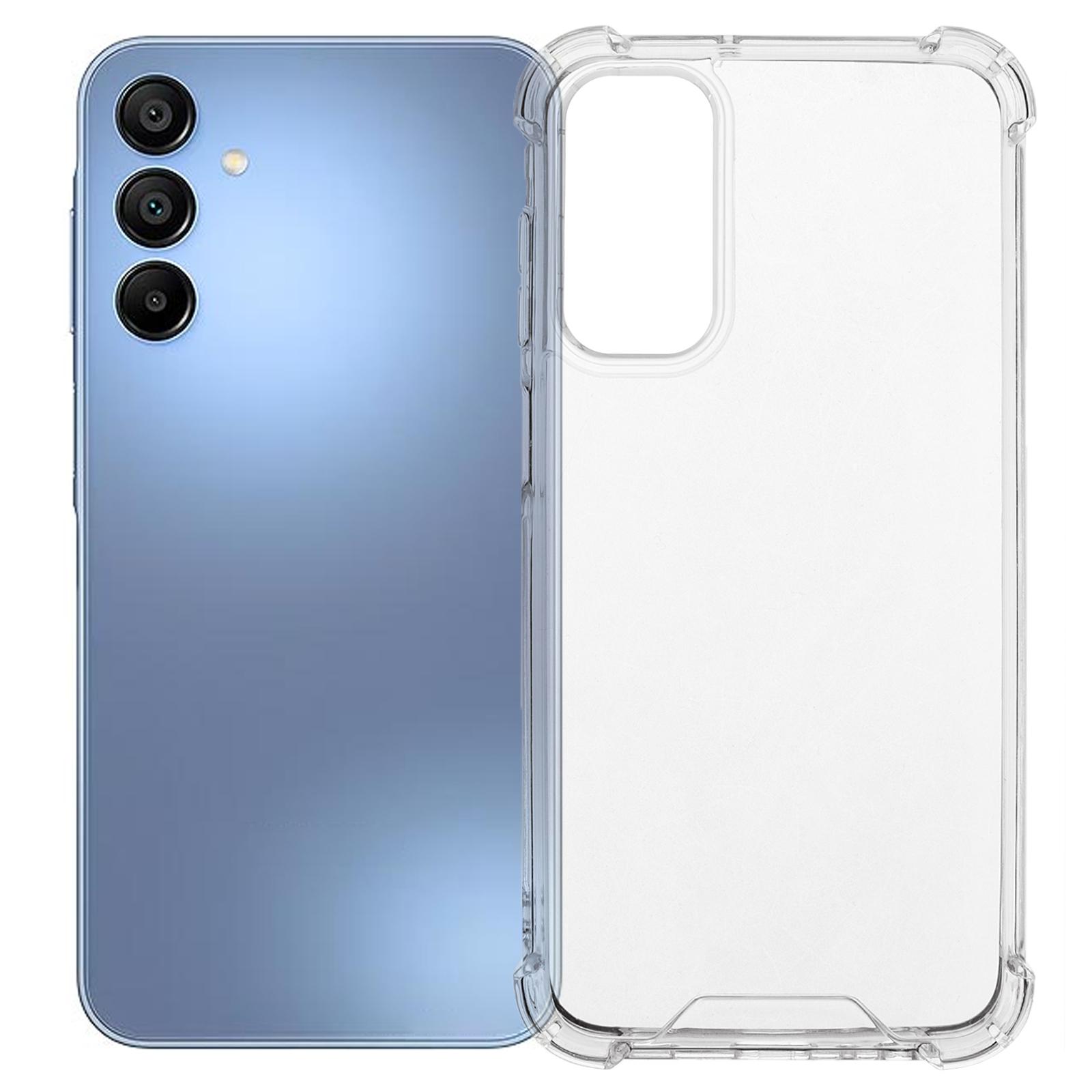 

For Samsung Galaxy A15 4G/A15 5G Clear Phone Case TPU+Acrylic 1.5mm Shockproof Back Cover Type A