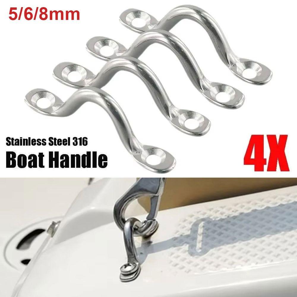 

4Pcs 5/6/8mm Boat Marine Handle 316 Stainless Steel Tie Down Fender Hook Canopy Engines Accessories 4Pcs 5mm
