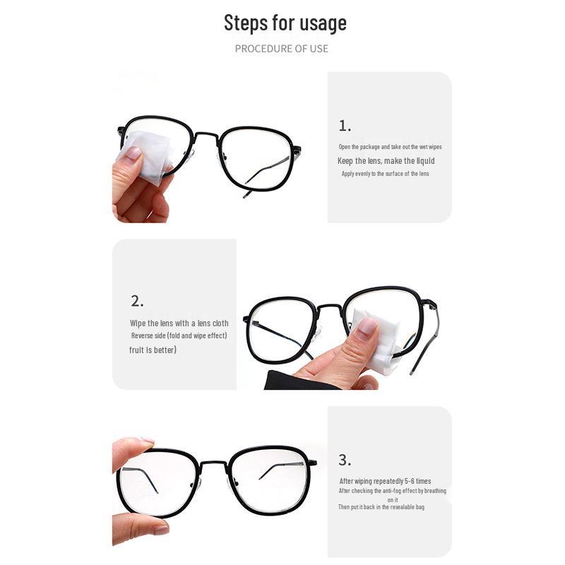 Anti-Fog Lens Cleaning Wipes: Streak-Free, Quick-Dry for Glasses & Camera, 100-Pack