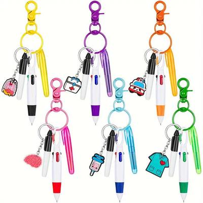Nurse's Multi-Tool Set: Pendant Pen, Keychain, Lanyard, Ballpoint Pen, Scissors, Light, Retractable Marker.