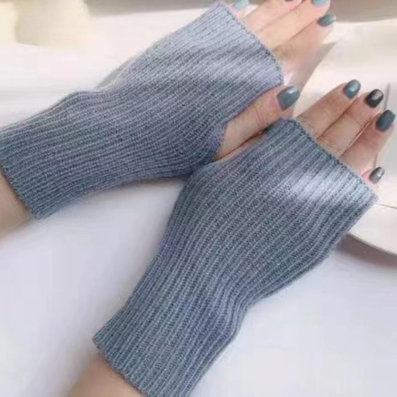 Krátké bezprstové rukavice pro ženy, zimní teplejší pletené rukávy, jemné ležérní měkké dívčí gotické oblečení, punkové gotické rukavice