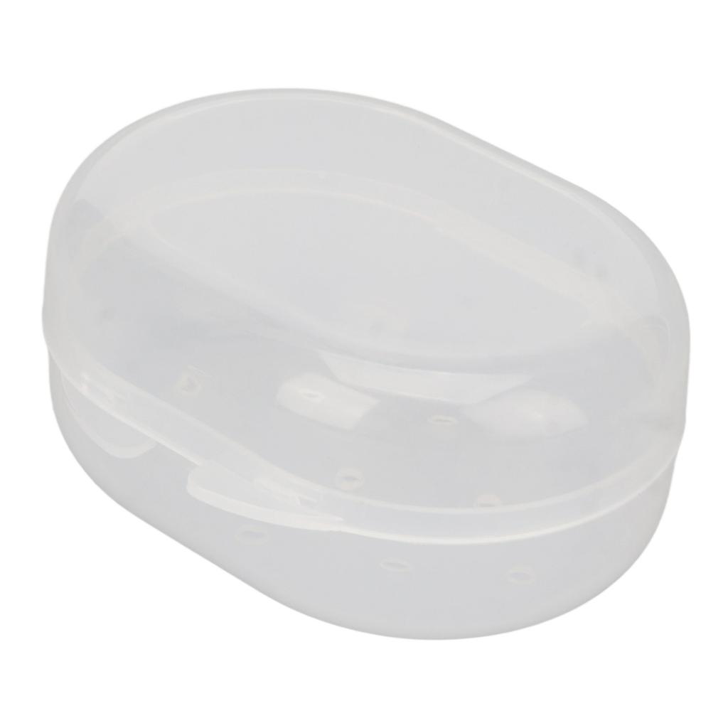 2pcs Swimming Earplug Storage Box Buckle Closure Breathable Holes Earplugs Carry Case Transparent
