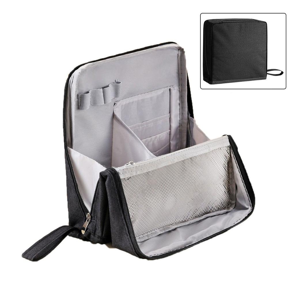 Large Capacity Vertical Makeup Bag Standable Multi-Compartment Skincare Storage Bag Partitioned Multifunctional