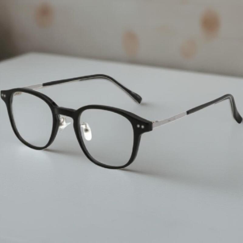 Unisex square retro style fashion glasses Black-gray