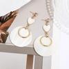 Women Long Fashion Round Shell Concise Earring