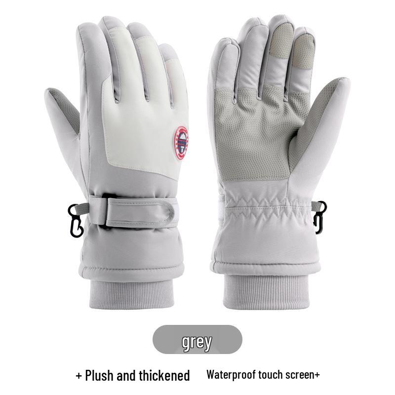 Women's Touchscreen Ski Gloves with Anti-Lost Buckle, Cold-Proof, Fleece-Lined, and Warm for Winter Sports and Cycling