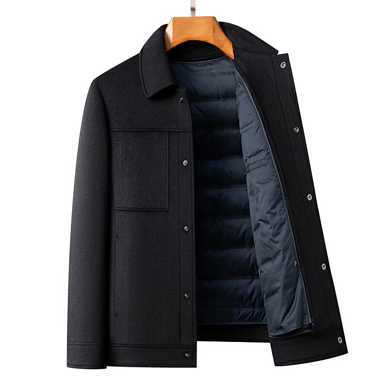 

Мужское зимнее пальто FAPAI из смесовой шерсти со съемной подкладкой из 90% утиного пуха 2XL 54