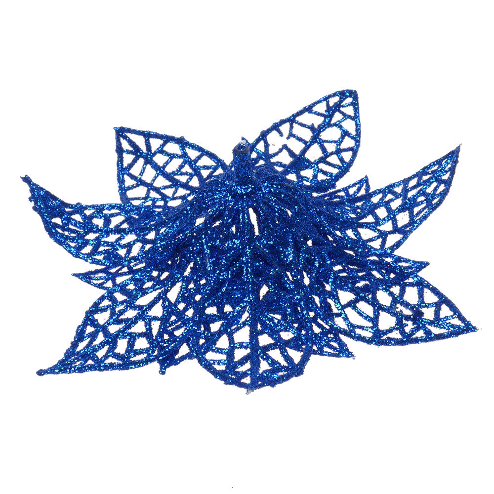 Xmas Tree Decoration Sticky Texture Glitter Fake Flower Christmas Gift 10cm For Home Decoration Garden Decor Christmas Party