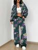 Retro Pattern Autumn and Winter New European and American Women's Clothing Rose Printing Suit Women