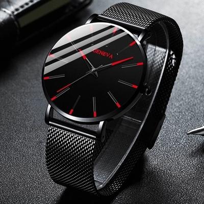 Popularny Minimalistyczny męski zegarek Modny smukły zegarek Prosty biznesowy Stal nierdzewna Siatkowy pasek Kwarcowy zegarek relojes para hombres