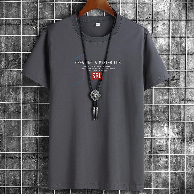 Unisex Pure Cotton Round Neck Short-Sleeve Casual T-Shirt