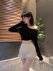 Sexy American Style High Waist Fuzzy Bodycon Booty Shorts for Women