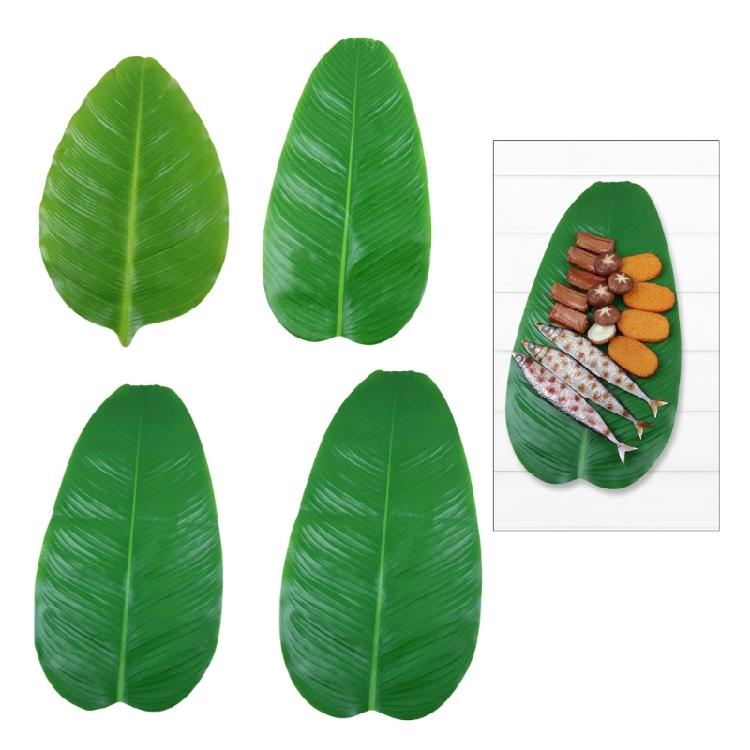 4pcs Multipurpose Banana Leaf Replicas Enhances Any Space with Tropicals Bendables and Practical Party Decoration