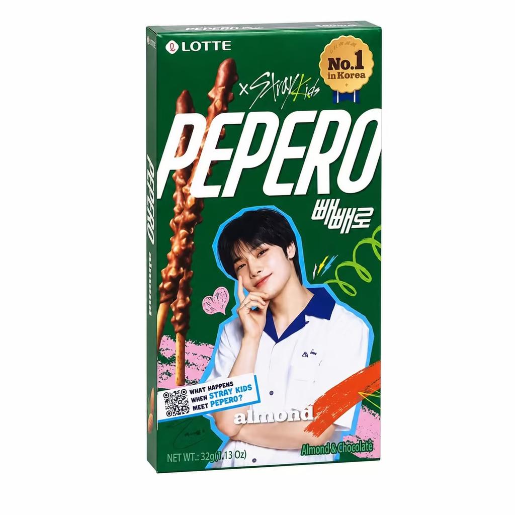 Lotte Pepero Mandel Schoko Keksstäbchen Boygroup Limited Edition 32g Muster werden zufällig versendet