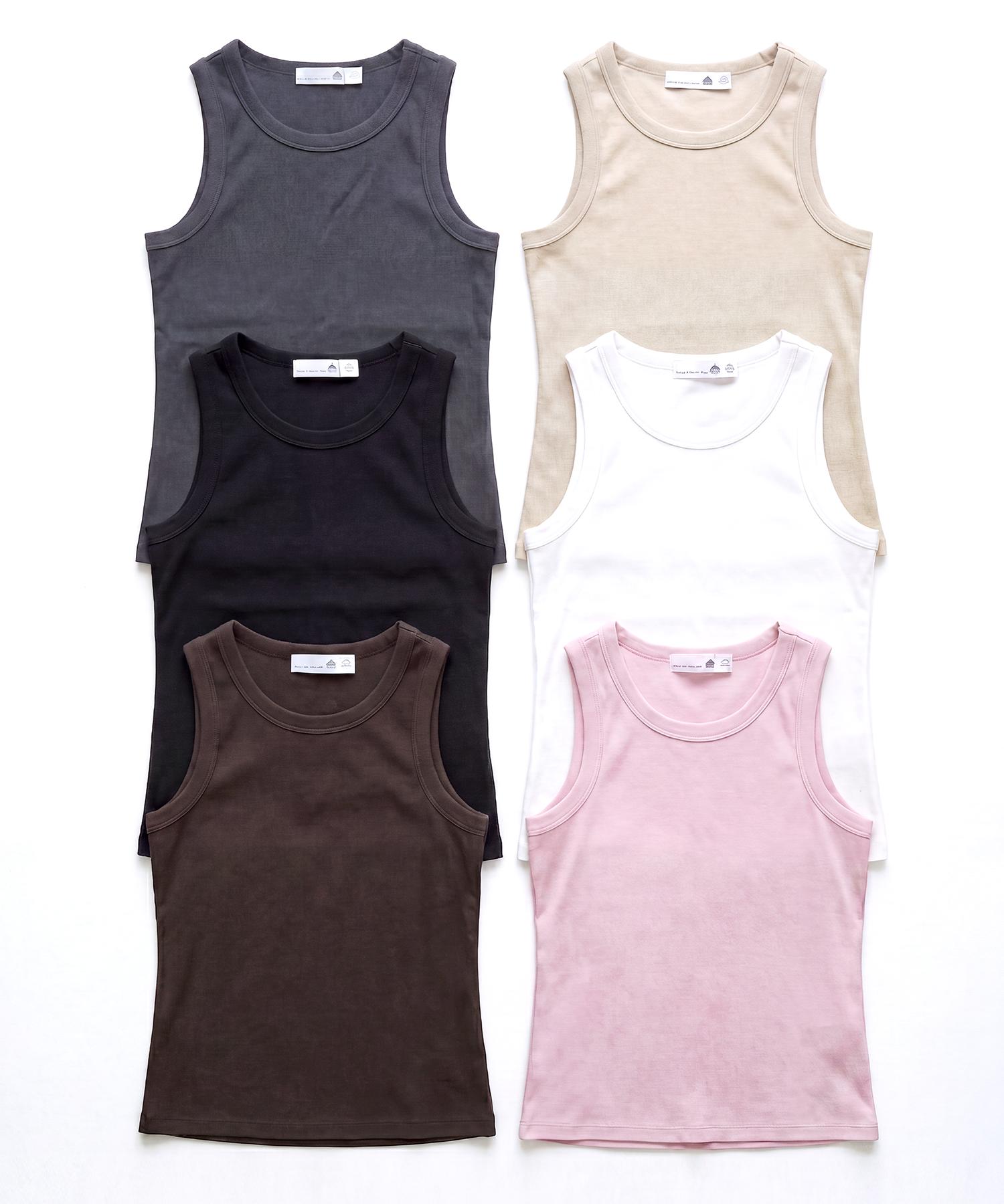 Basic House [2Pack] Women S Ribbed Sleeveless T-Shirt (6 Colors) Lyts3202 Pk/095
