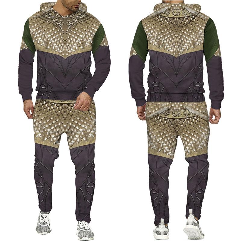 

Горячая Распродажа Геральдический Лев Тату Рыцарь Тамплиер Доспехи Комплект из Двух Предметов 3D-печать Модный Худи Брюки Костюм Мужская Одежда 6XL