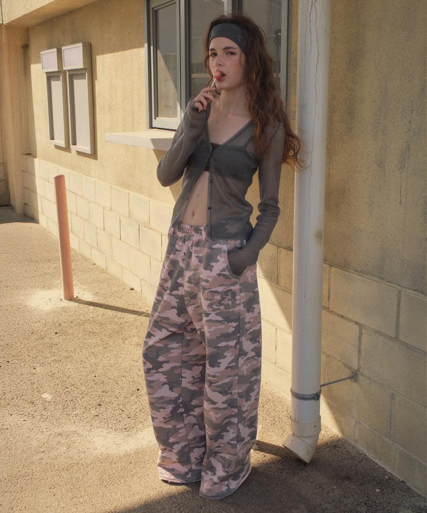 CITTA Every Day No.23 Patch Camo Sweat Pants_Ctb568(Light Pink)