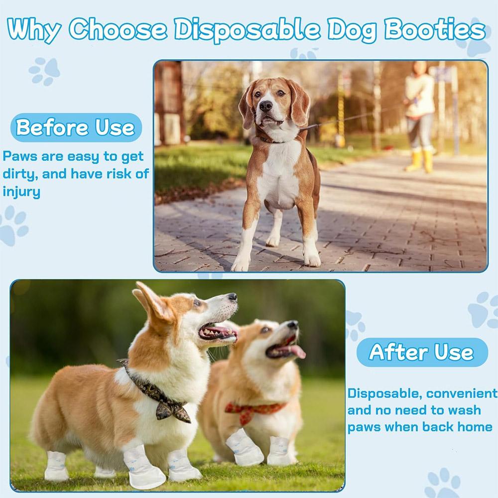 20/40PCS Pet Disposable Paw Shoes Waterproof Non-woven Fabric Dog Anti-Dirt Shoe Covers Outdoor Dog Walking Small Dog Socks